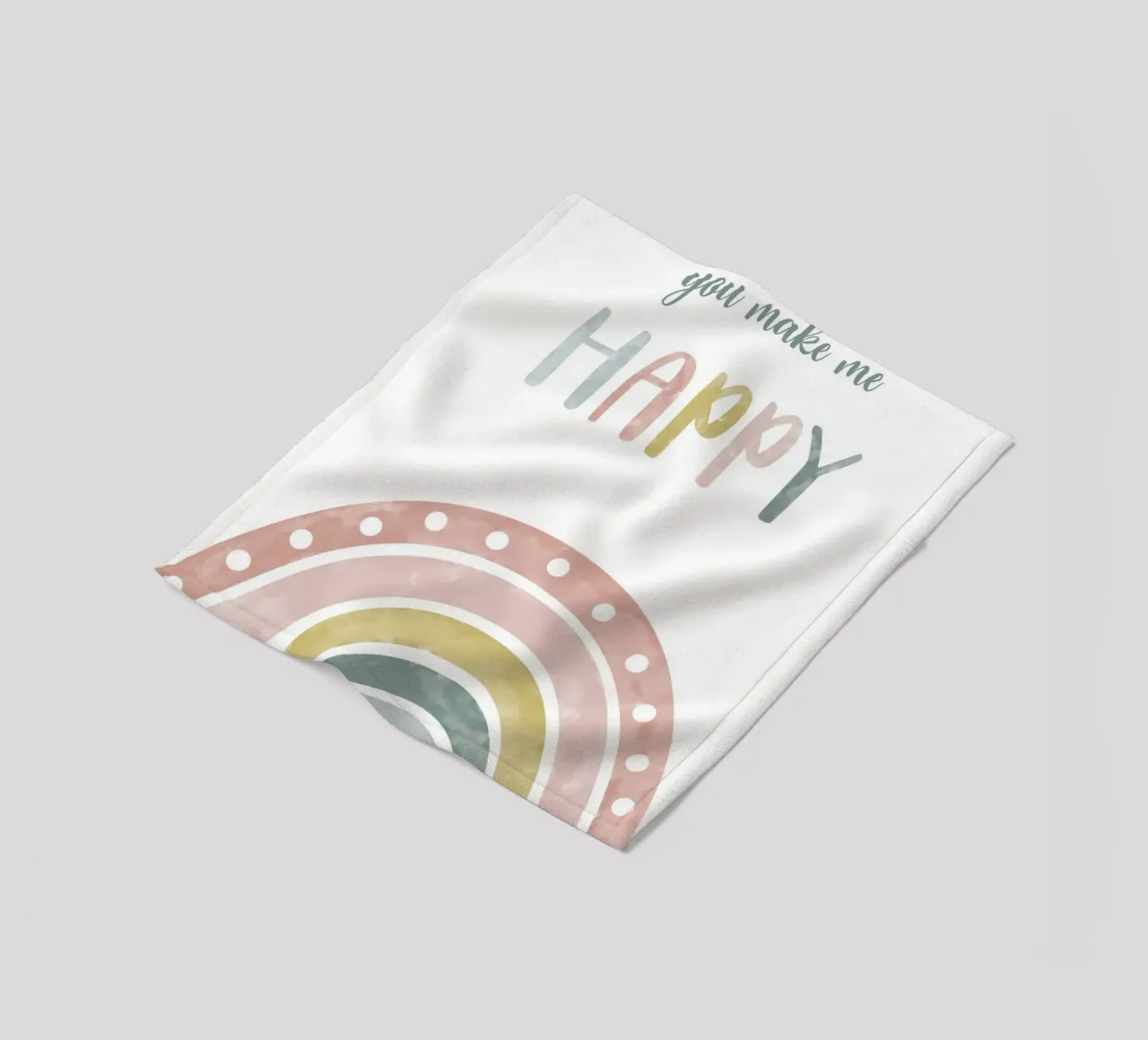 you make me  happy coperta in pile da vintageshop