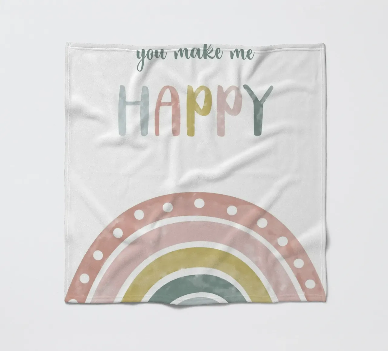 you make me  happy coperta in pile da vintageshop