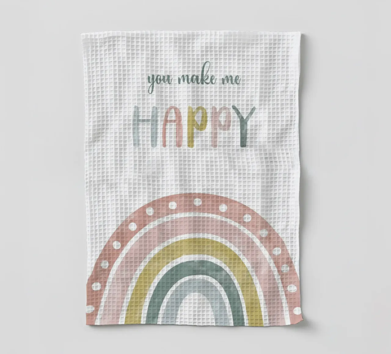you make me  happy canovaccio da cucina da vintageshop