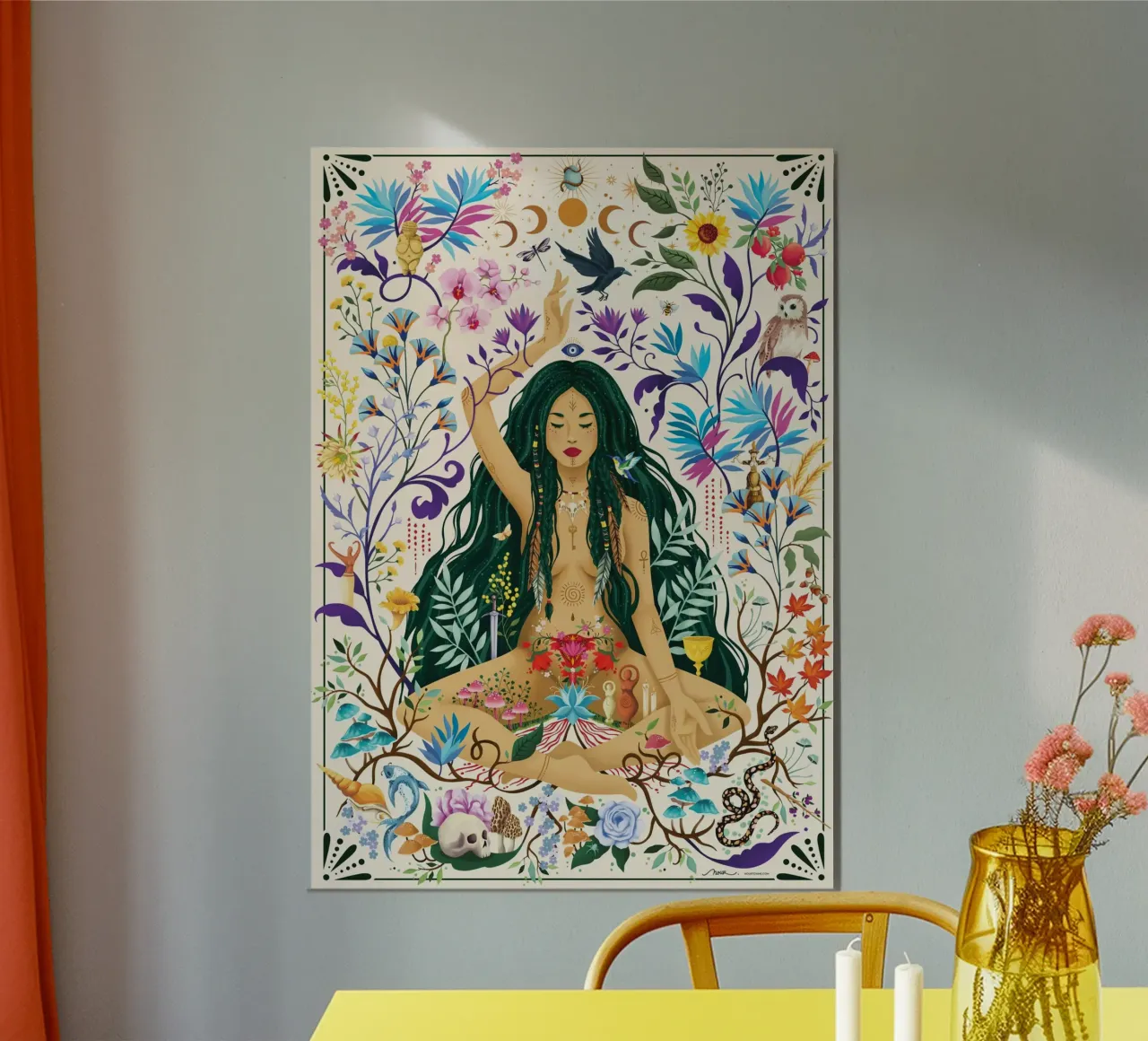 Féminin Divin | Mystères du Féminin Sacré poster avec cadre en aluminium de Nour Tohme