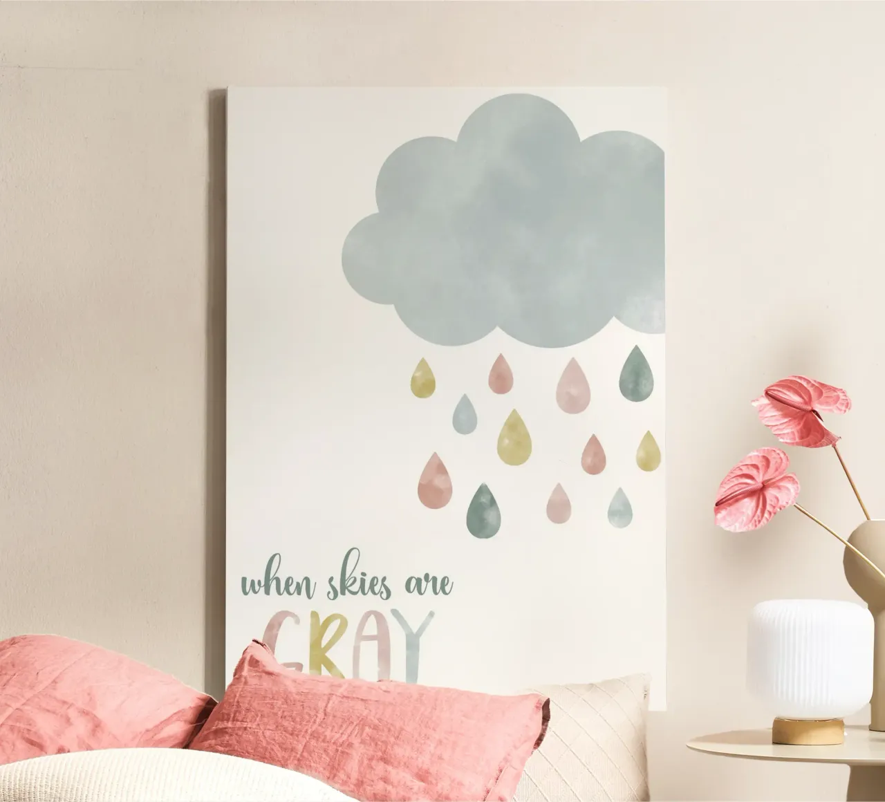 when skies are gray canvas with Floater frame by vintageshop
