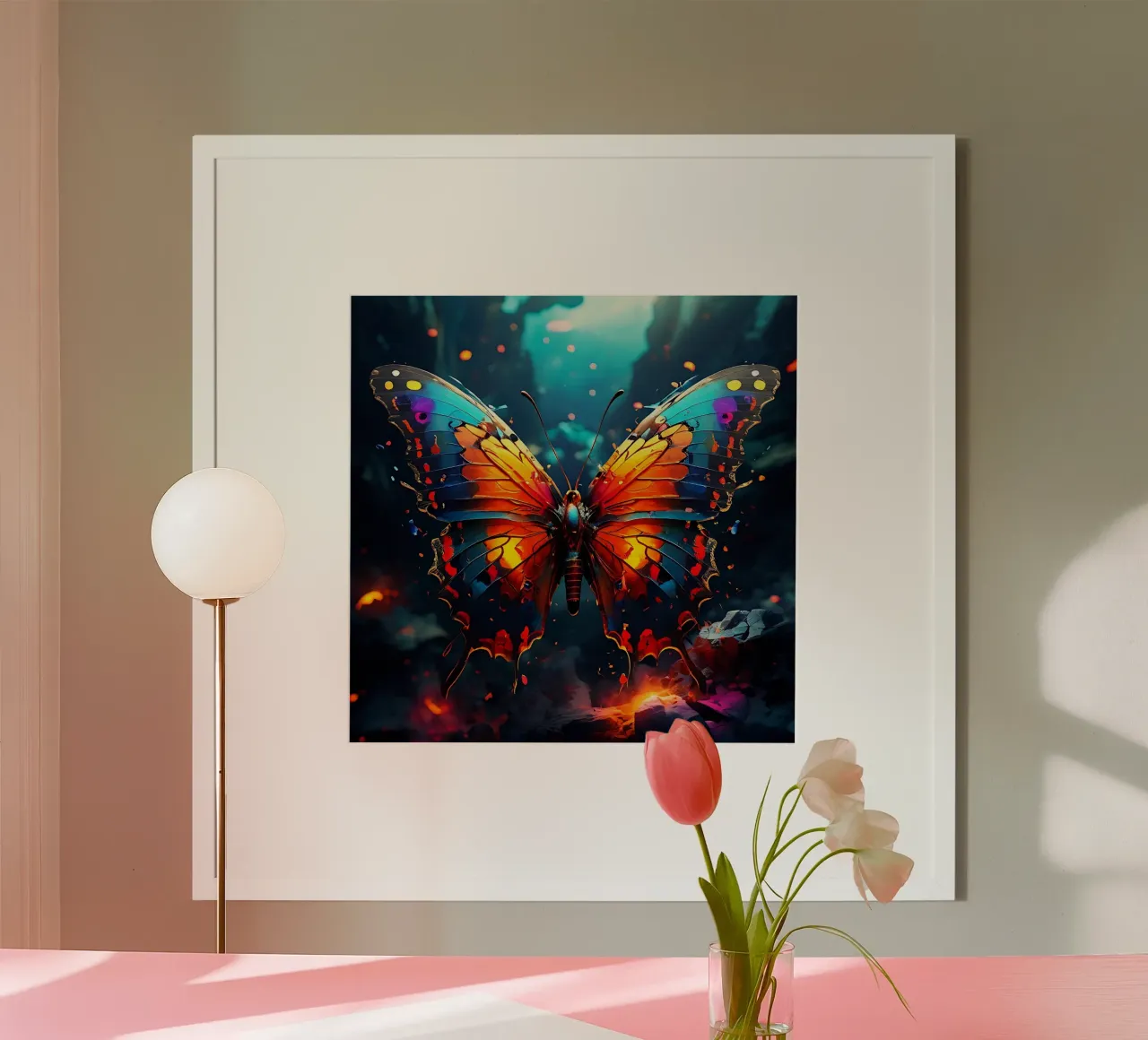 Stile_farfalla_J_1 poster con telaio in plastica da Tierisch bunt by LK