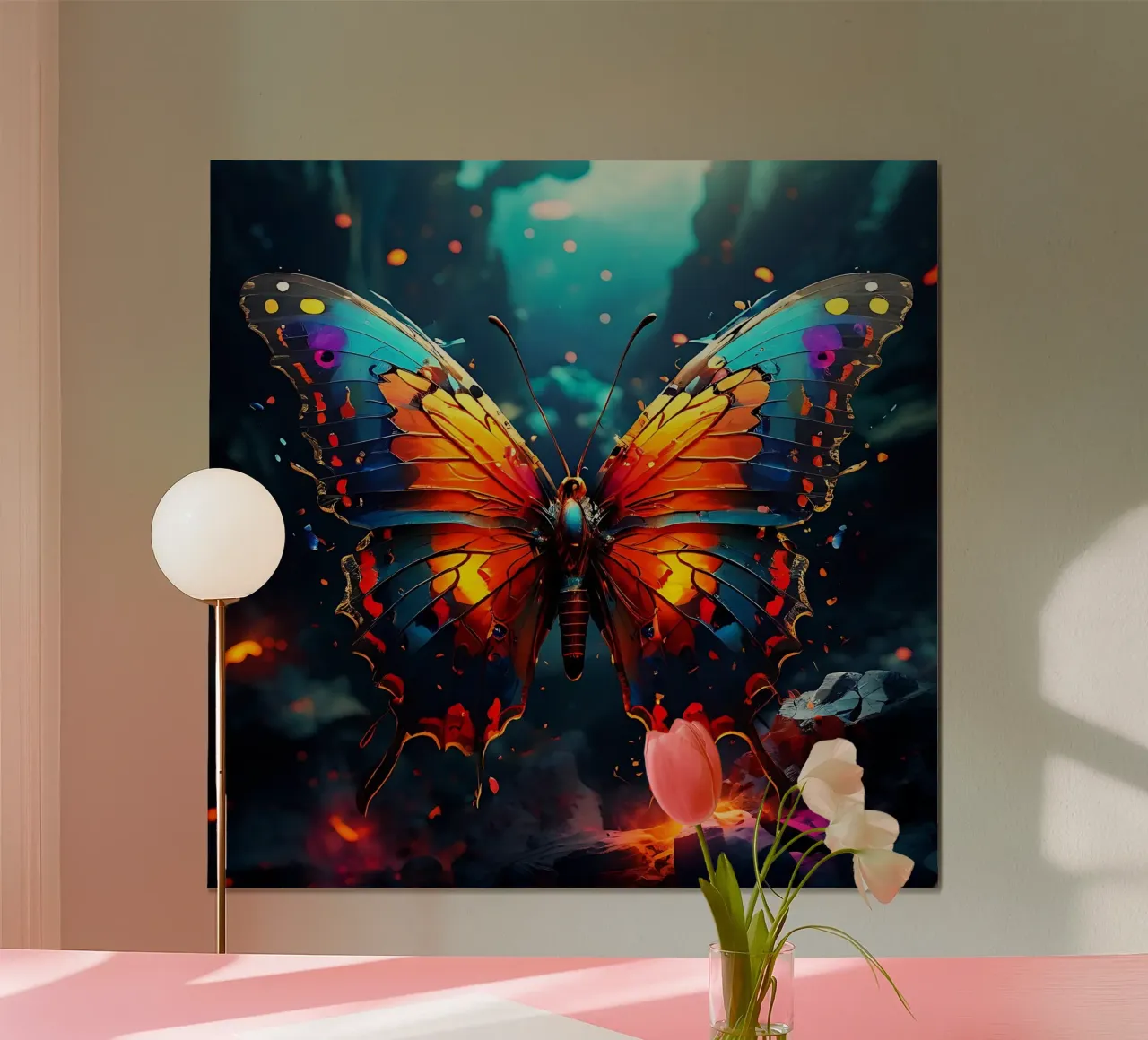 Stile_farfalla_J_1 poster con telaio in plastica da Tierisch bunt by LK