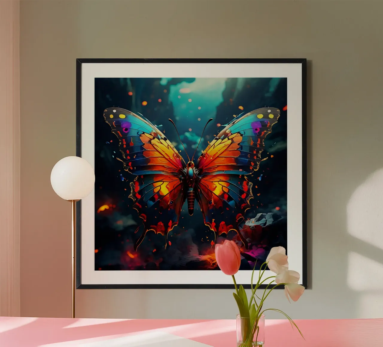 Stile_farfalla_J_1 poster con telaio in plastica da Tierisch bunt by LK