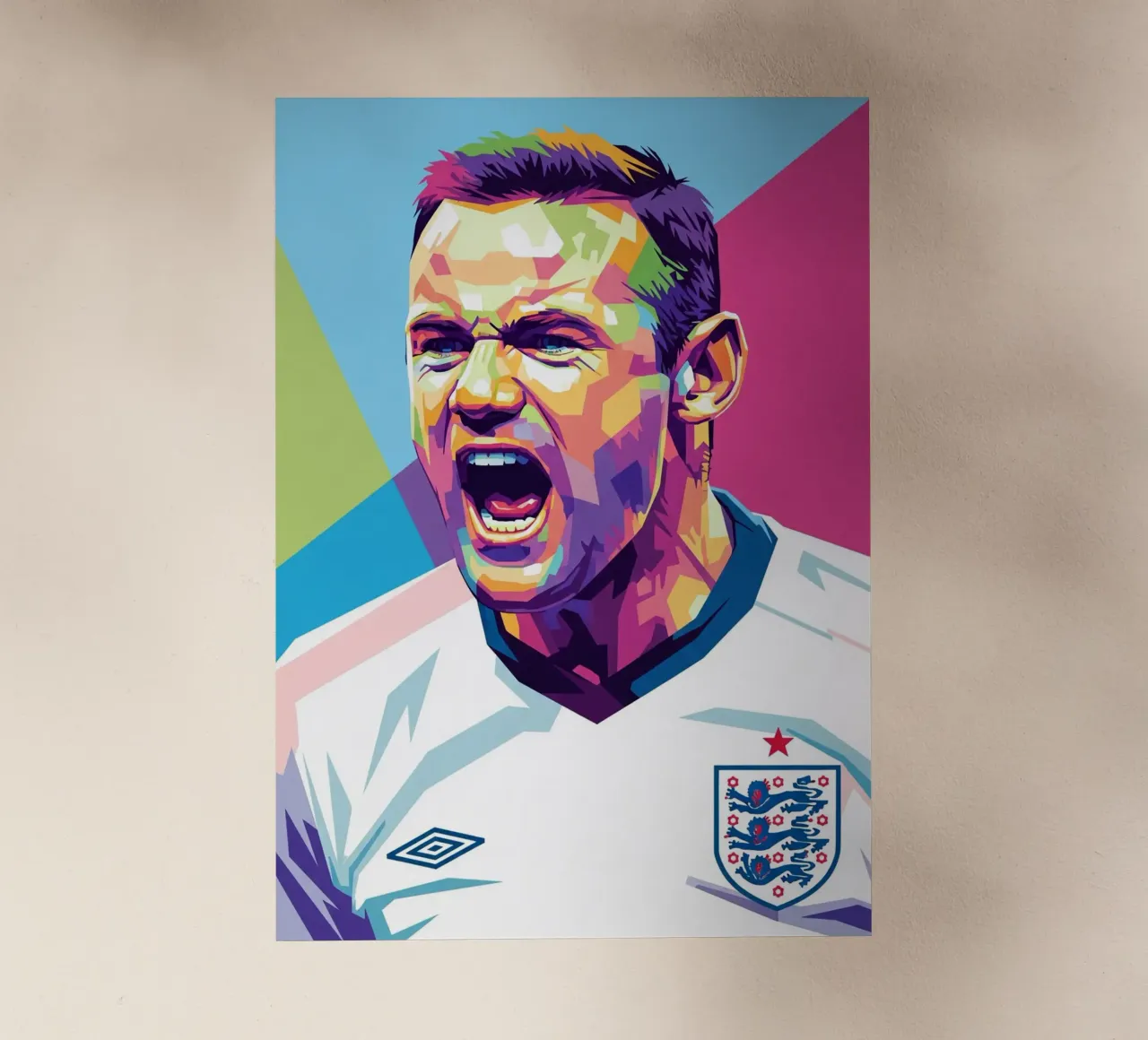 Wayne Rooney - WPAP art pellicola backlit da Hantamrata