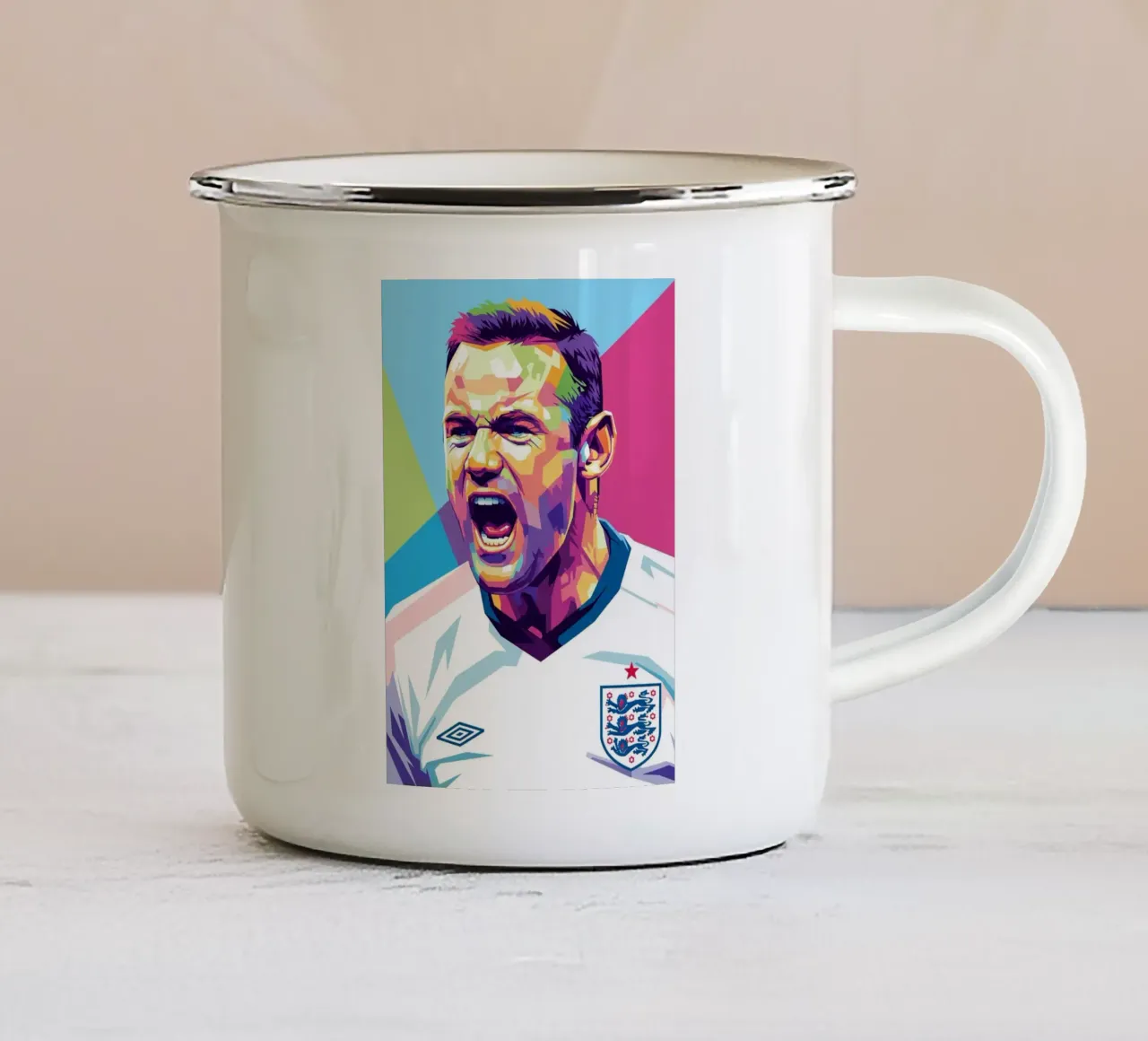 Wayne Rooney - WPAP art tazza in smalto da Hantamrata