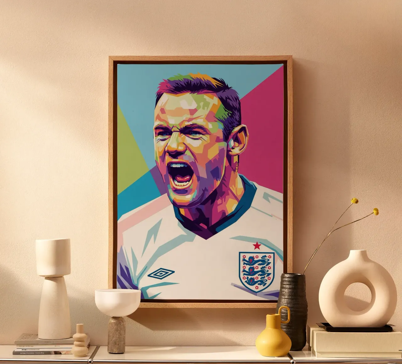 Wayne Rooney - WPAP art tela con Cornice a cassetta da Hantamrata