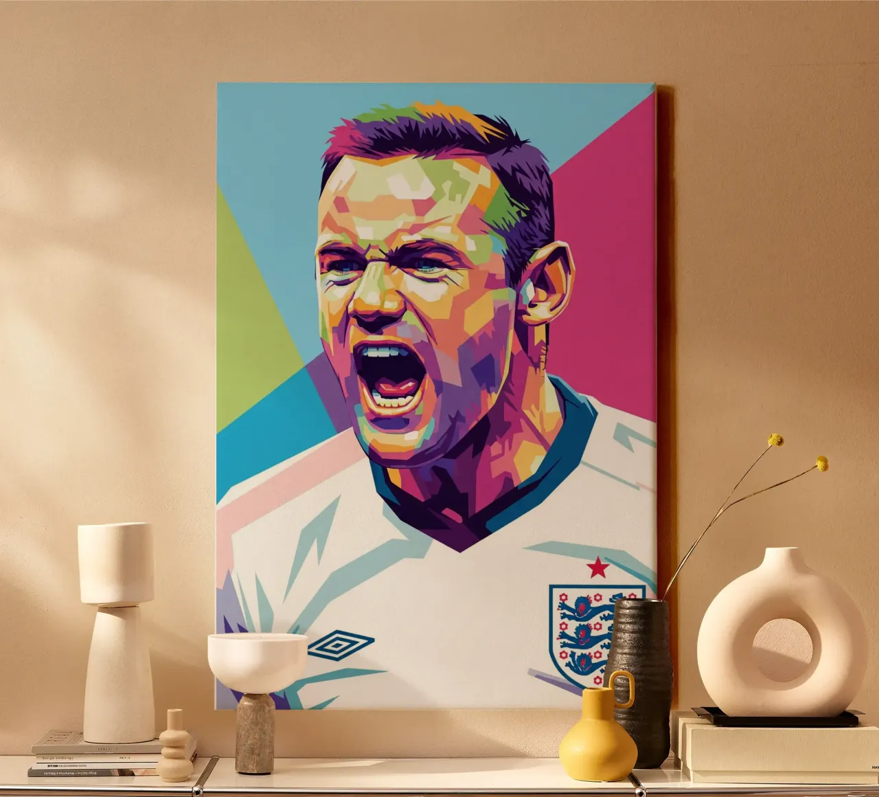 Wayne Rooney - WPAP art tela con Cornice a cassetta da Hantamrata