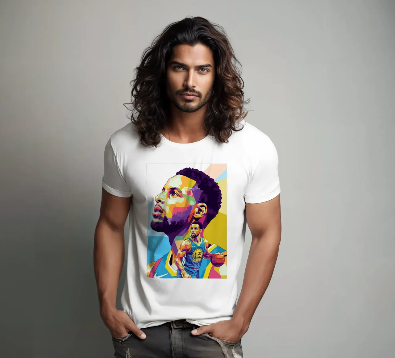 Stephen Curry, iconico giocatore di basket t-shirt da Hantamrata