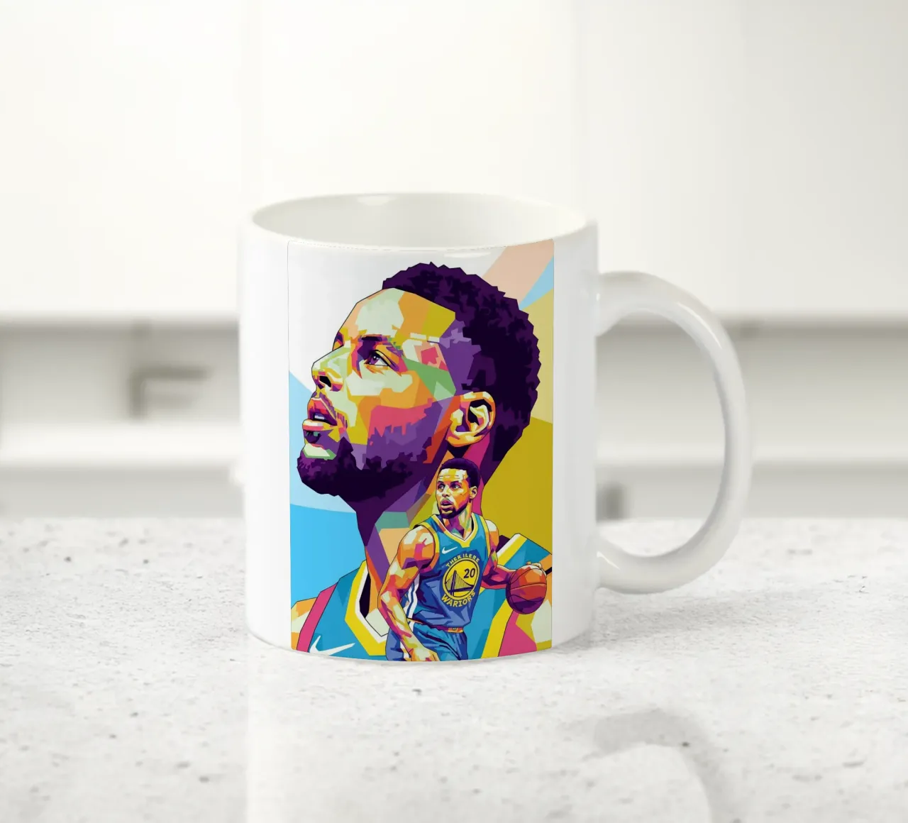 Stephen Curry, iconico giocatore di basket tazza in ceramica da Hantamrata