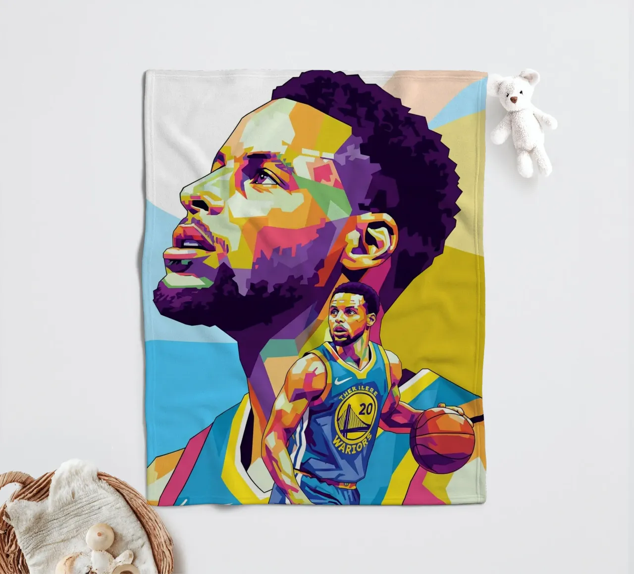 Stephen Curry, iconico giocatore di basket coperta in pile da Hantamrata