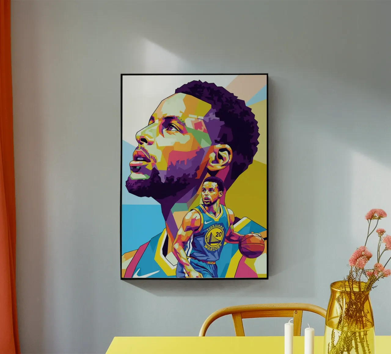 Stephen Curry, iconico giocatore di basket plexiglass da Hantamrata