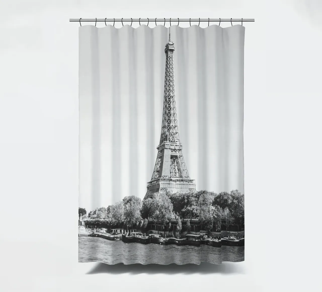 Black and White Eiffel Tower tenda da doccia da patiphotography