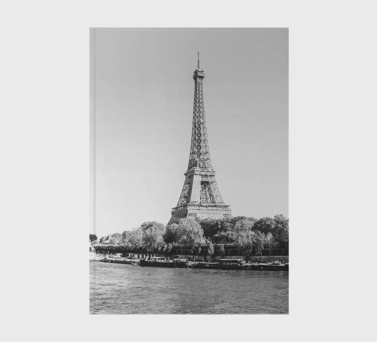 Black and White Eiffel Tower notebook by patiphotography