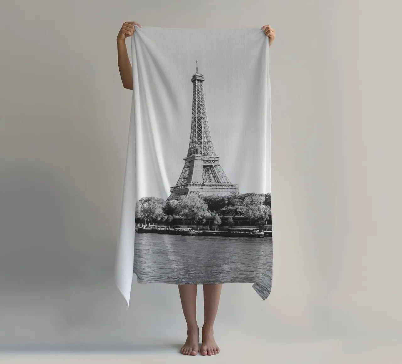 Black and White Eiffel Tower telo mare da patiphotography