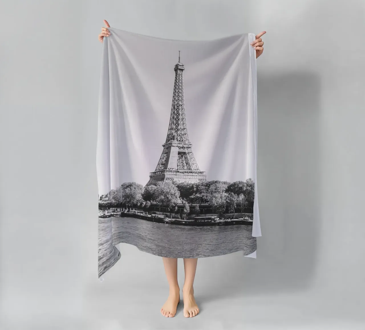 Black and White Eiffel Tower telo mare da patiphotography