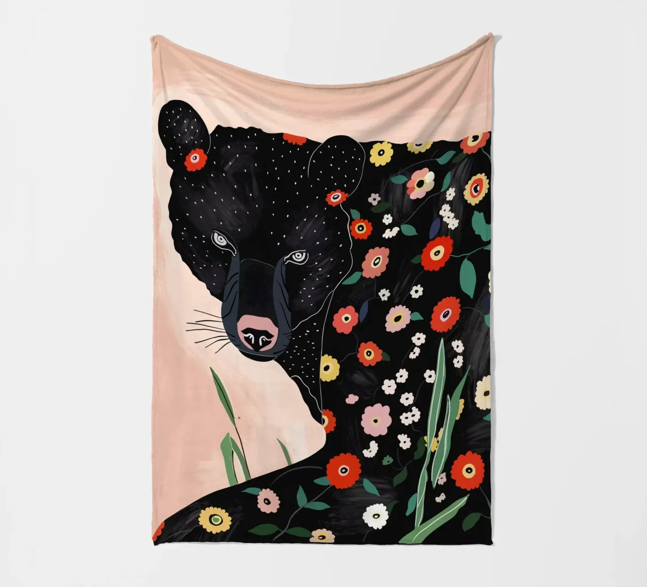 Floral Bear fleece blanket by ArtsySesta