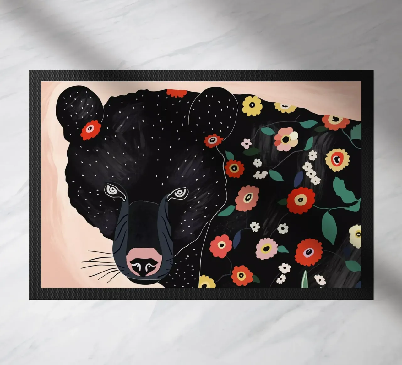 Orso floreale zerbino da ArtsySesta