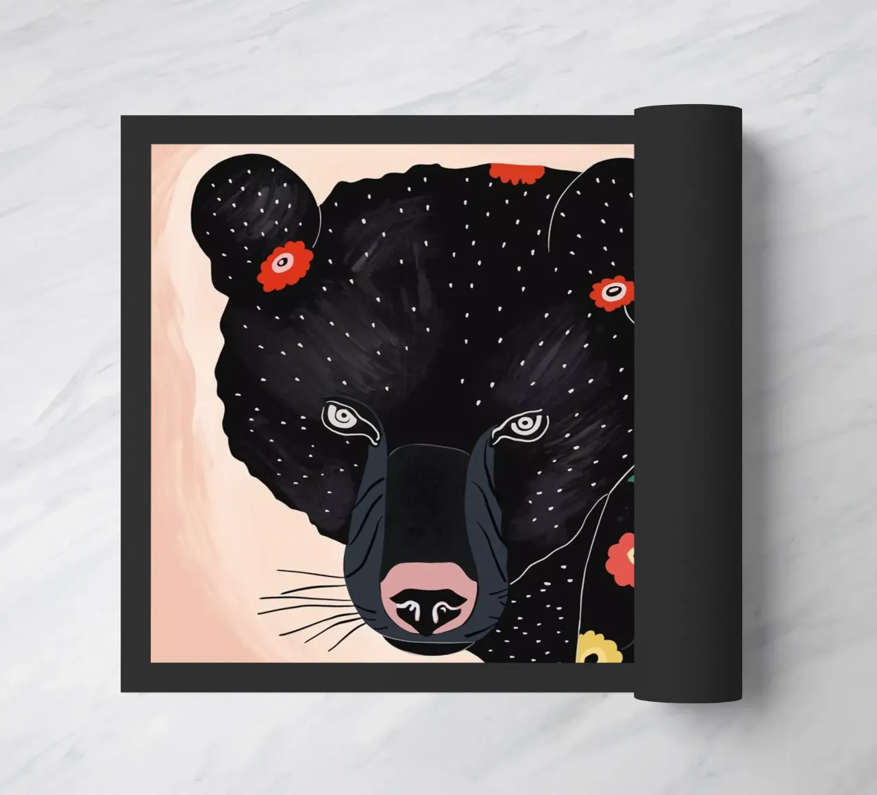 Orso floreale zerbino da ArtsySesta