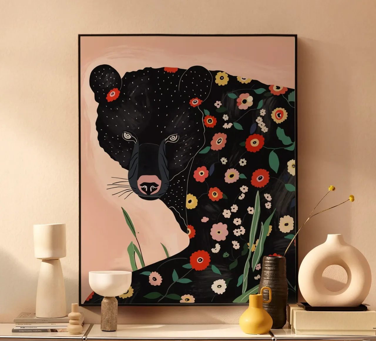 Orso floreale plexiglass da ArtsySesta