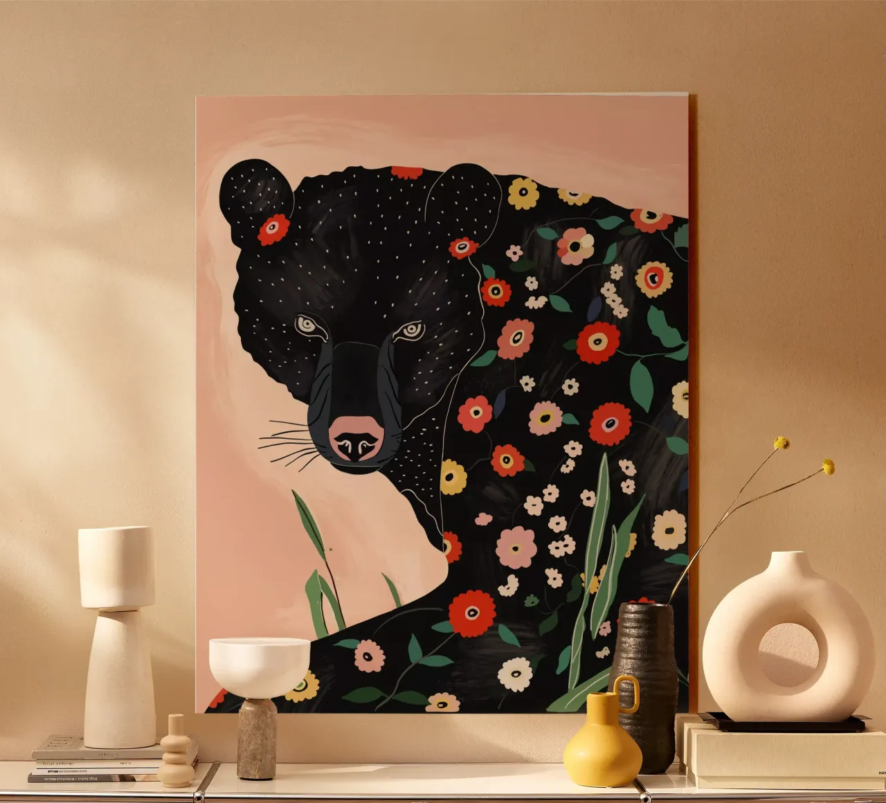 Orso floreale plexiglass da ArtsySesta