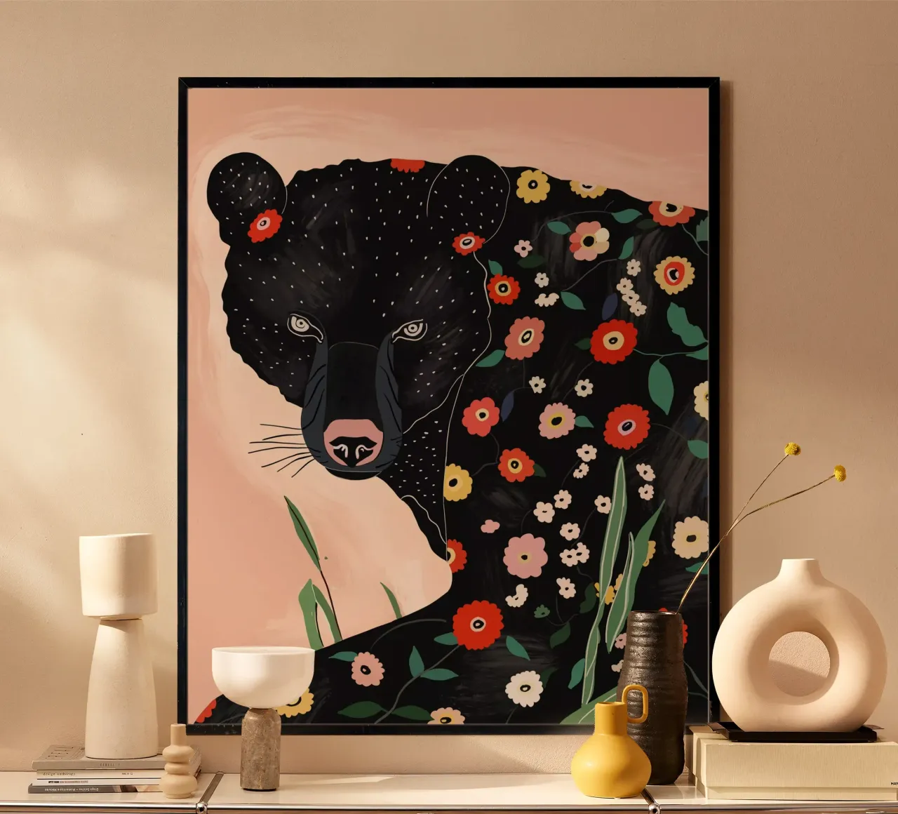 Orso floreale poster da ArtsySesta