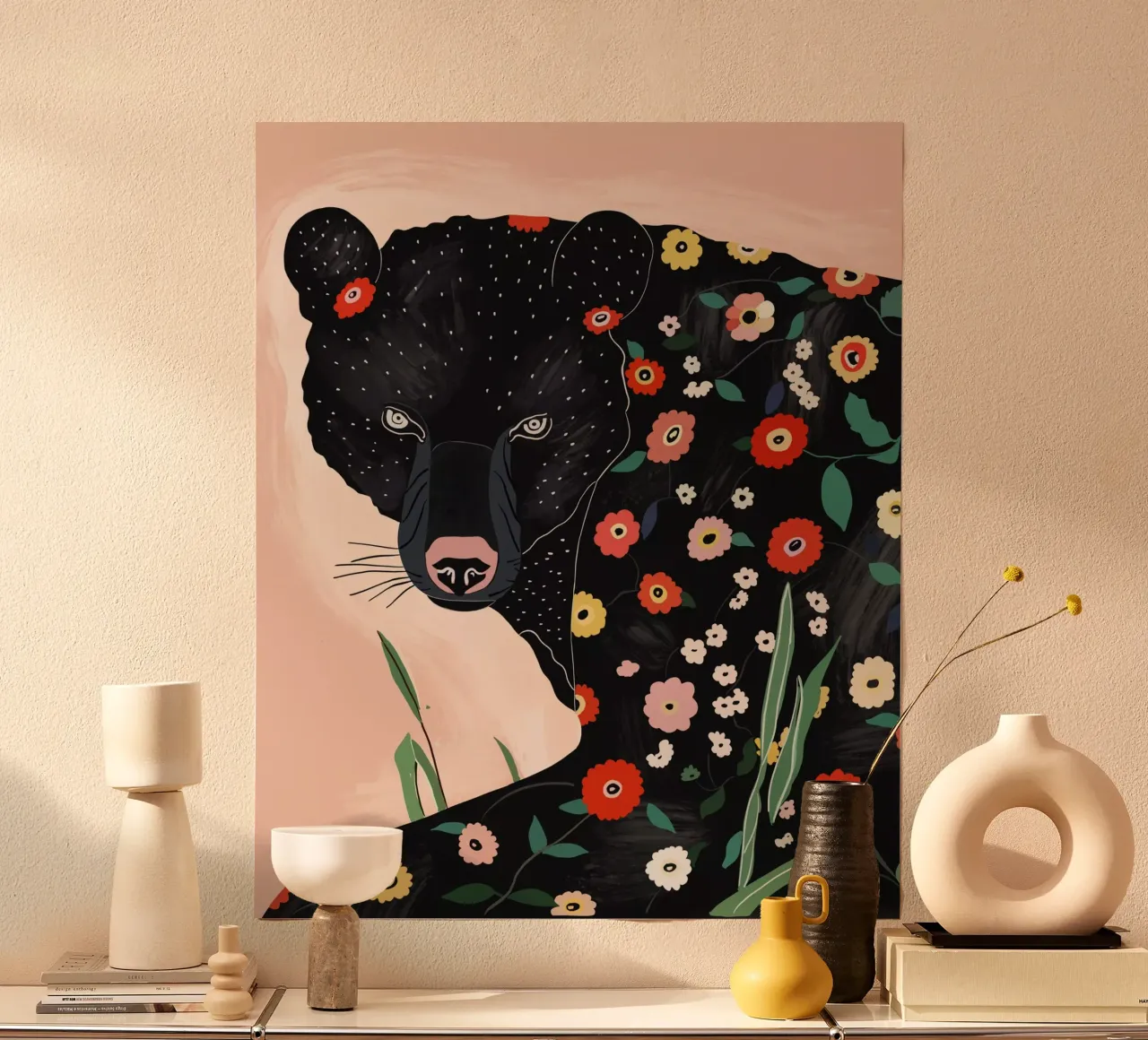 Orso floreale poster da ArtsySesta