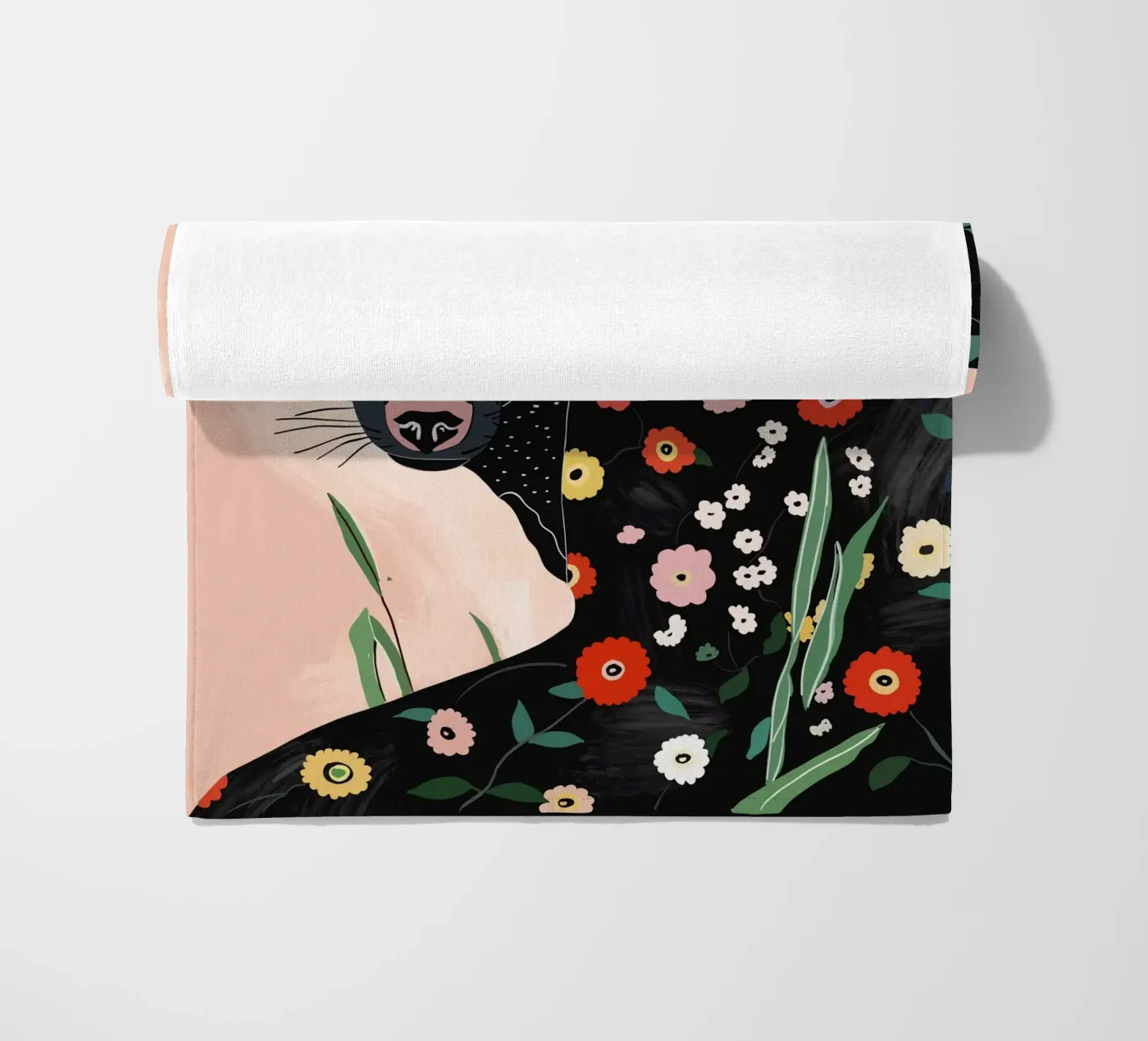 Orso floreale telo mare da ArtsySesta