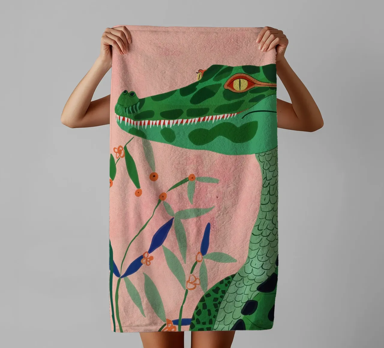 Cocodrilo de la jungla toalla de baño de ArtsySesta