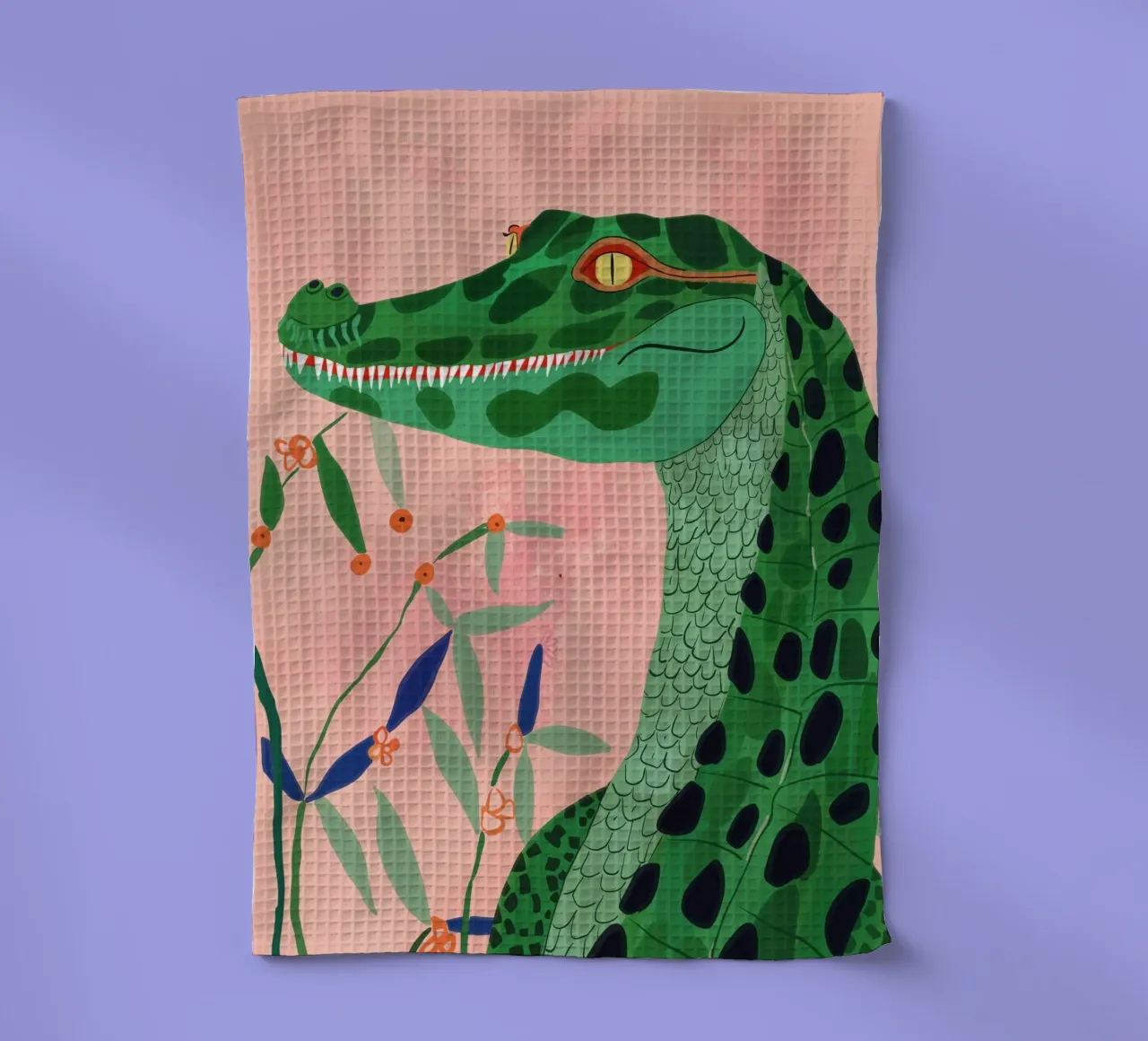 Cocodrilo de la jungla paño de cocina de ArtsySesta