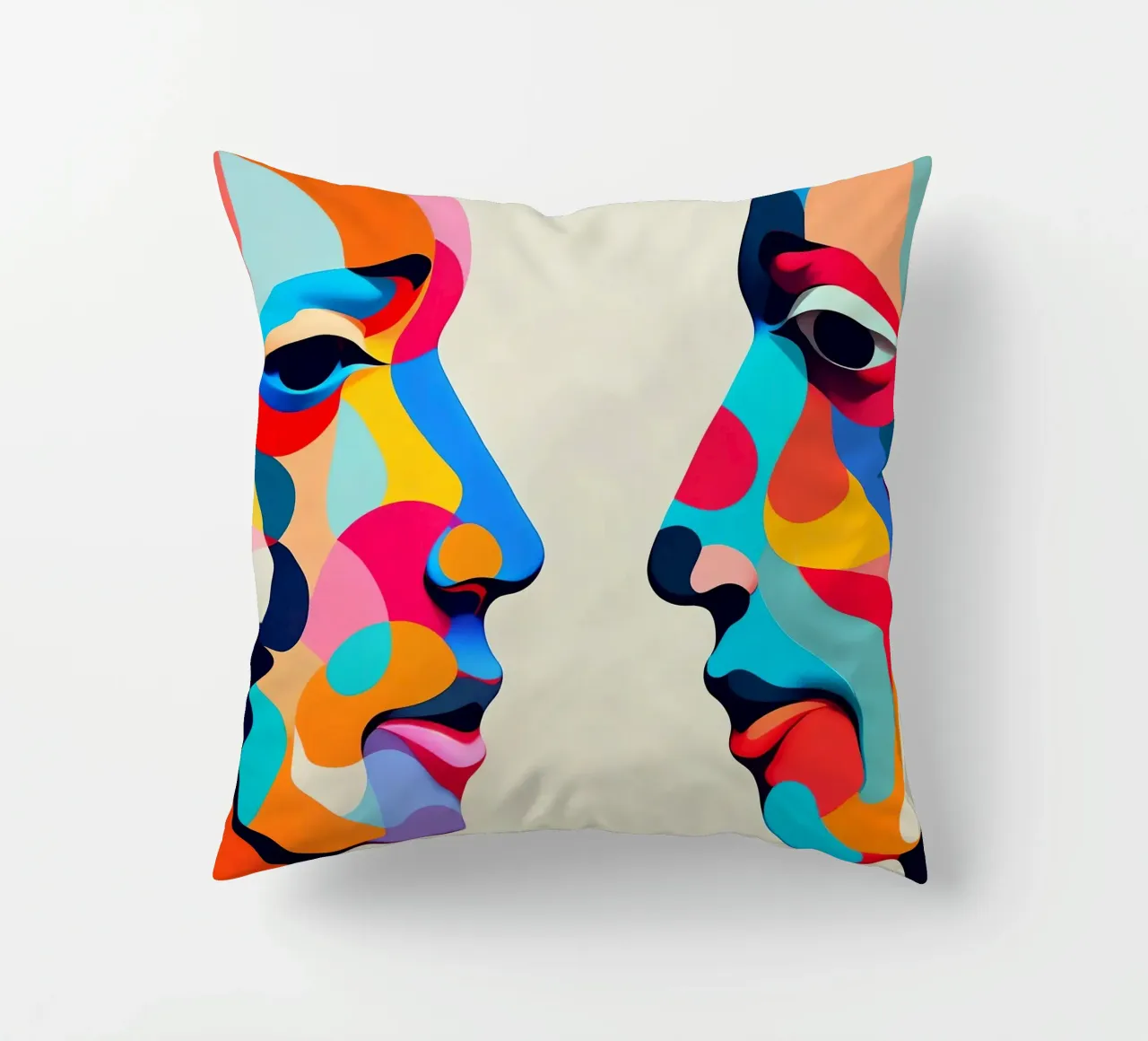 Immagine_specchio_colorata_1 cuscino da AI-Portraits by LK