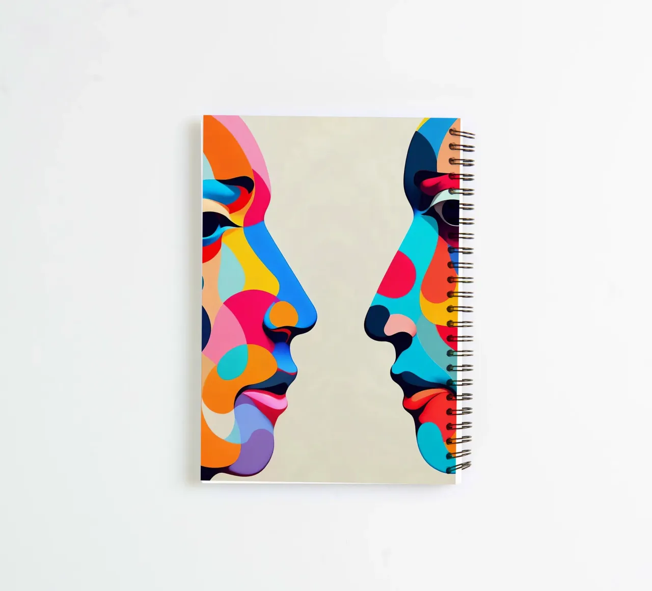 Mirror_image_colourful_1 spiral notebook by AI-Portraits by LK