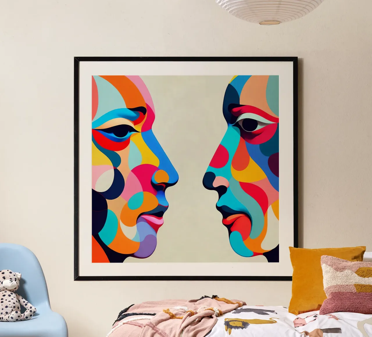 Immagine_specchio_colorata_1 poster da AI-Portraits by LK