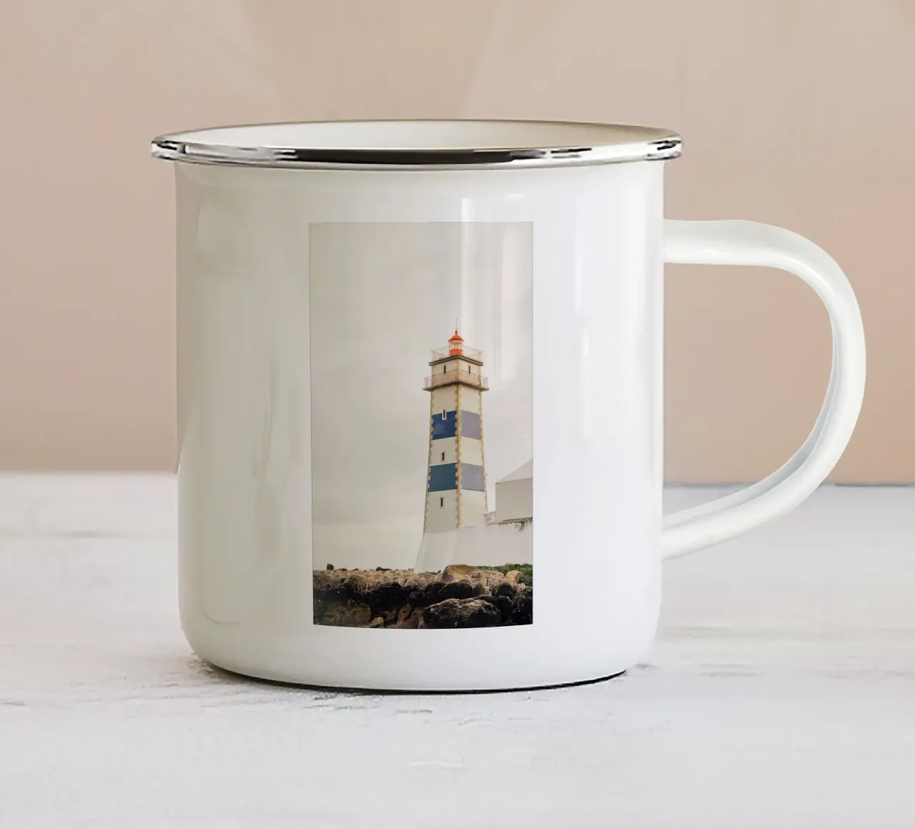 Nautical Portugal Lighthouse tazza in smalto da patiphotography