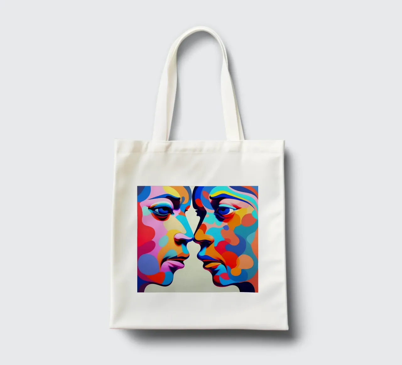 Immagine_specchio_colorata_2 borsa in juta da AI-Portraits by LK