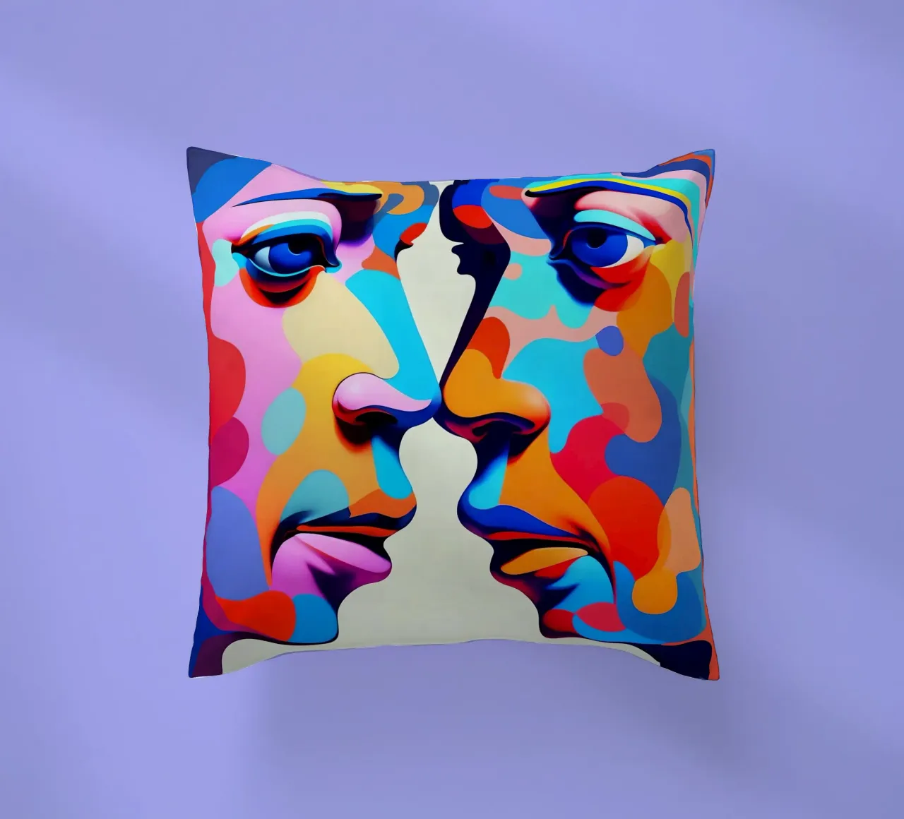 Immagine_specchio_colorata_2 cuscino da AI-Portraits by LK