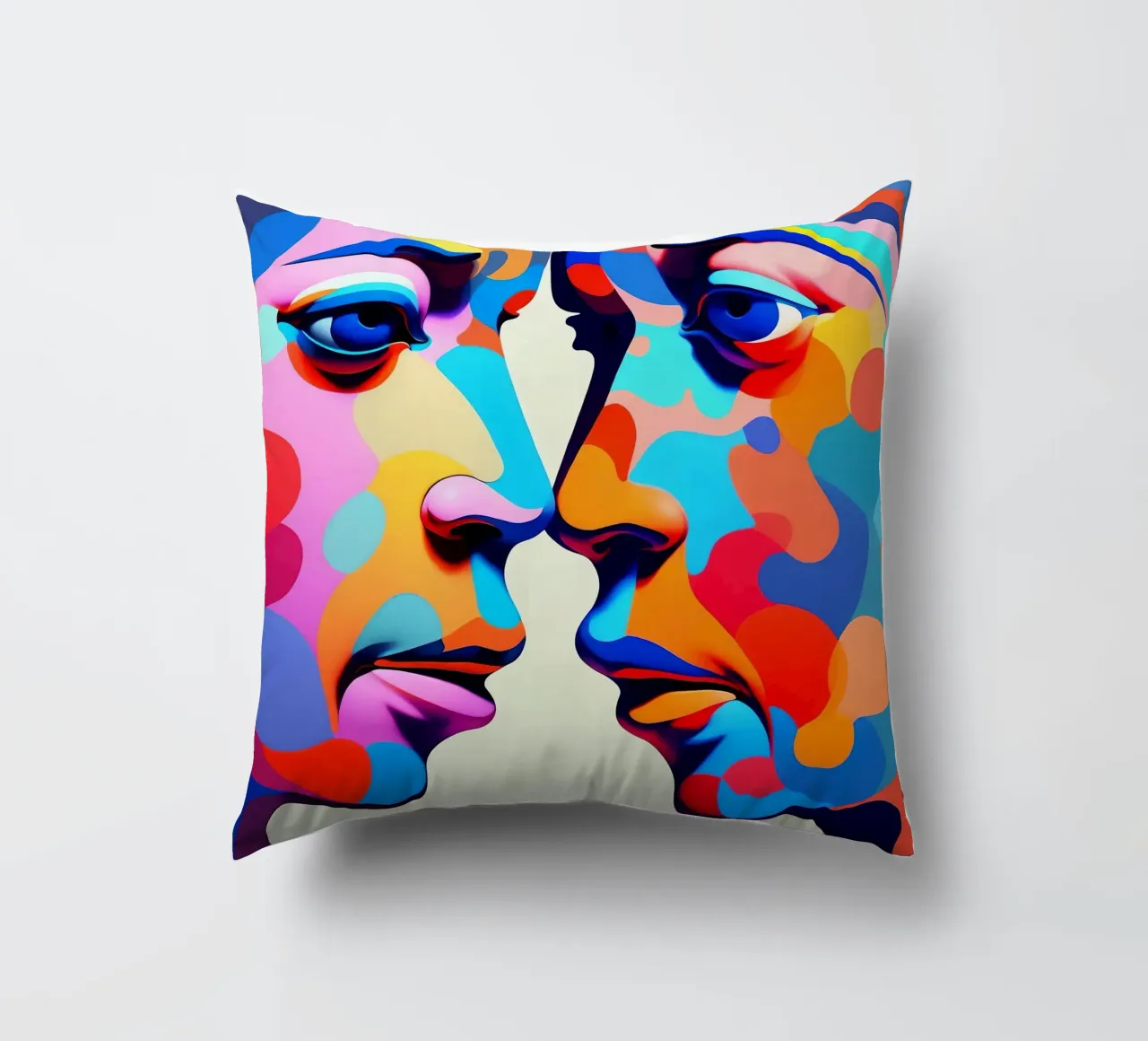 Immagine_specchio_colorata_2 cuscino da AI-Portraits by LK
