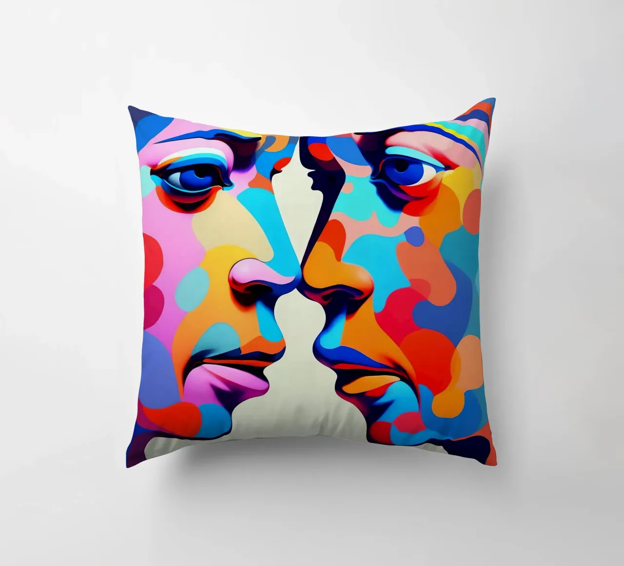 Immagine_specchio_colorata_2 cuscino da AI-Portraits by LK