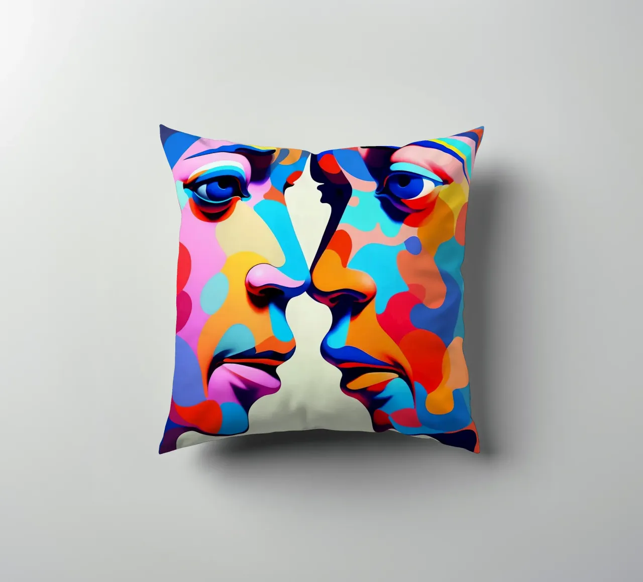 Immagine_specchio_colorata_2 cuscino da AI-Portraits by LK