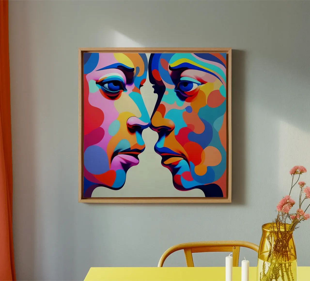 Mirror_image_colourful_2 canvas by AI-Portraits by LK