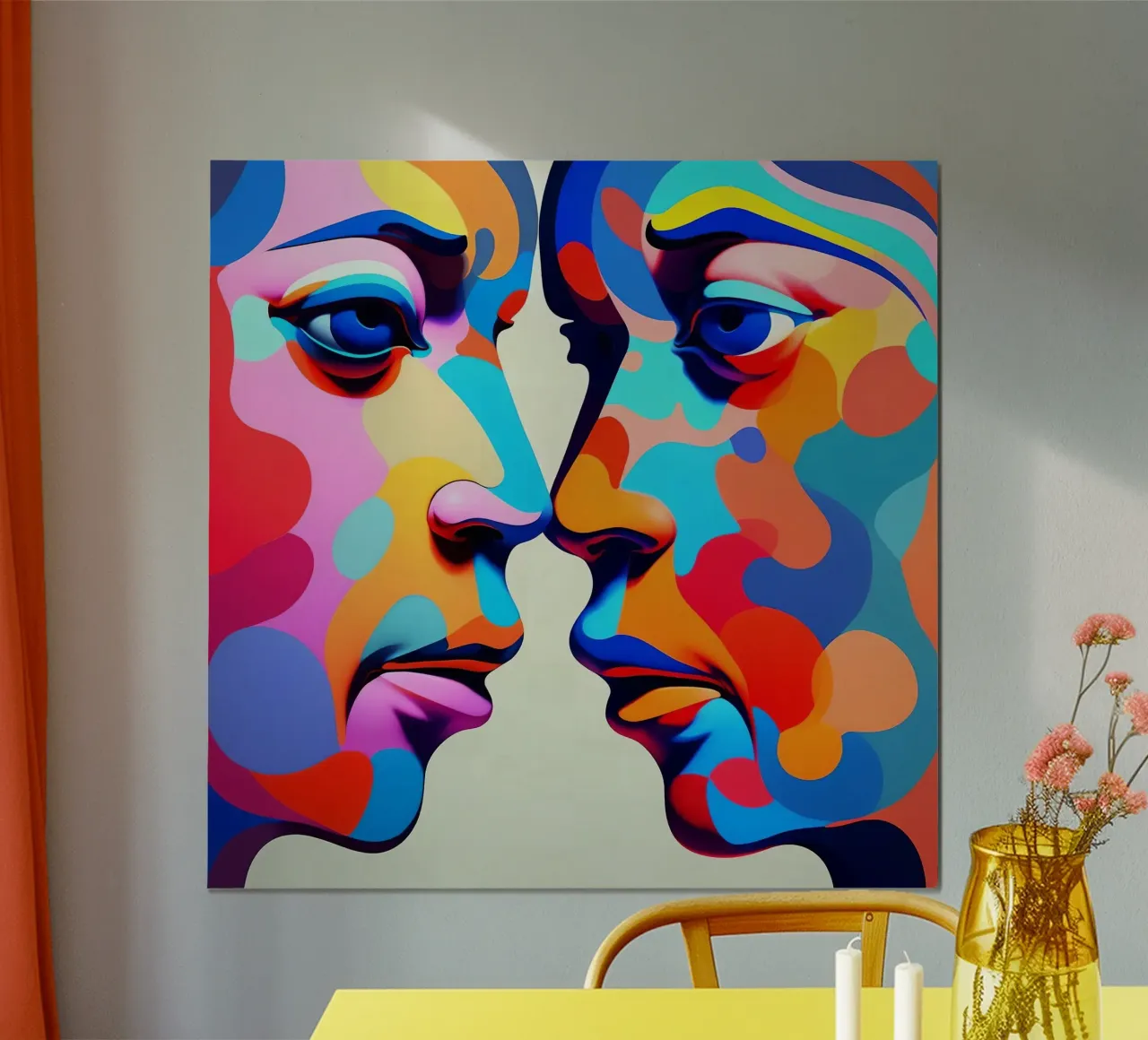 Immagine_specchio_colorata_2 poster con telaio in plastica da AI-Portraits by LK