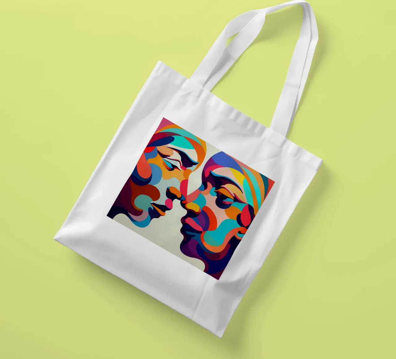 Immagine_specchio_colorata_3 borsa in juta da AI-Portraits by LK
