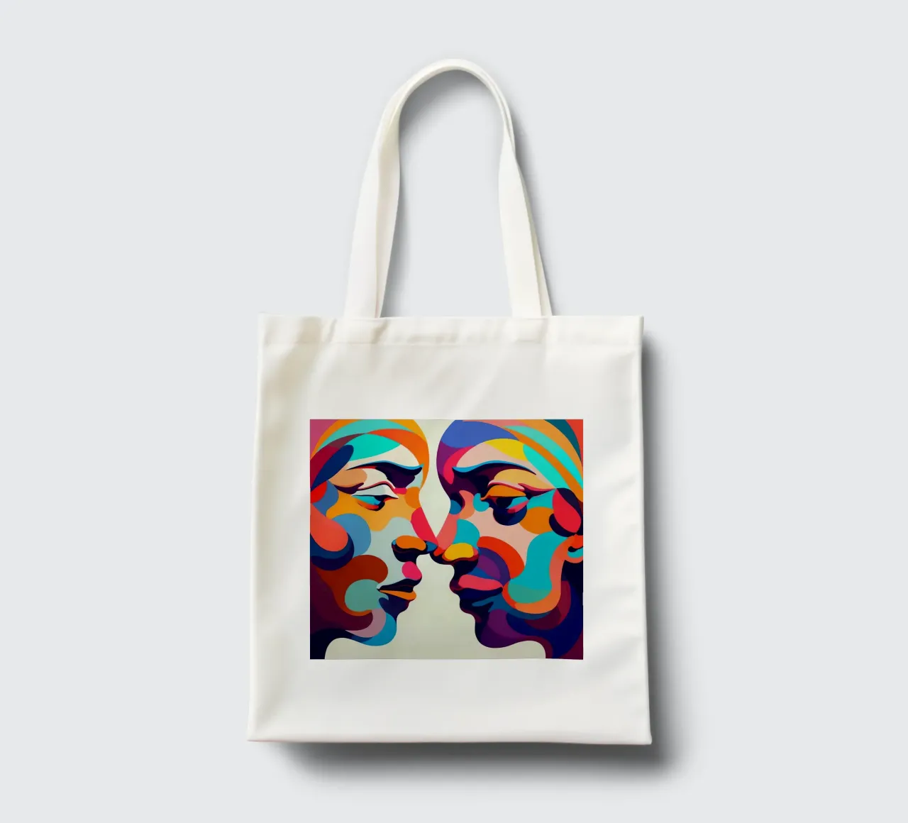 Immagine_specchio_colorata_3 borsa in juta da AI-Portraits by LK