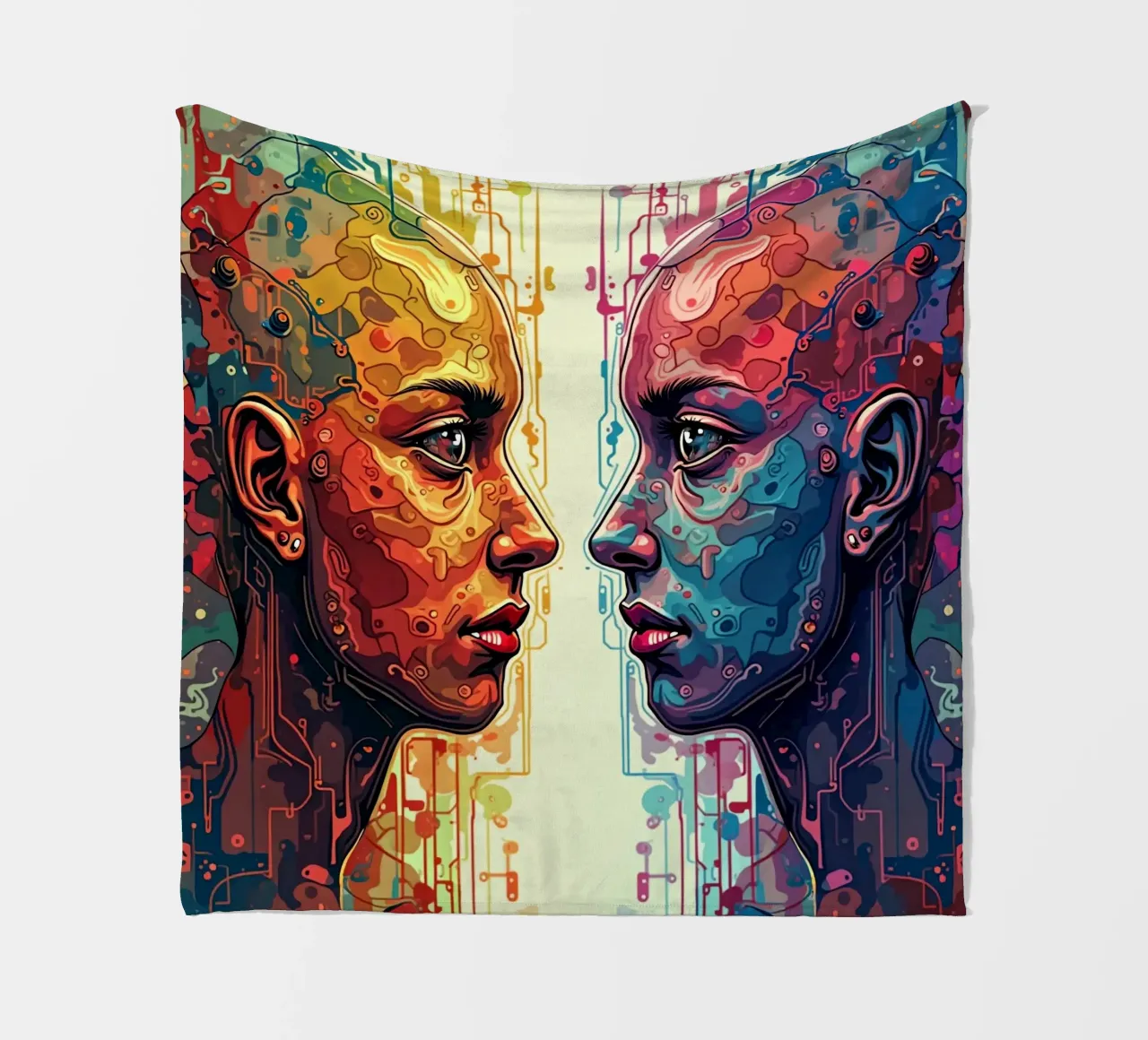 Immagine_specchio_colorata_4 coperta in pile da AI-Portraits by LK