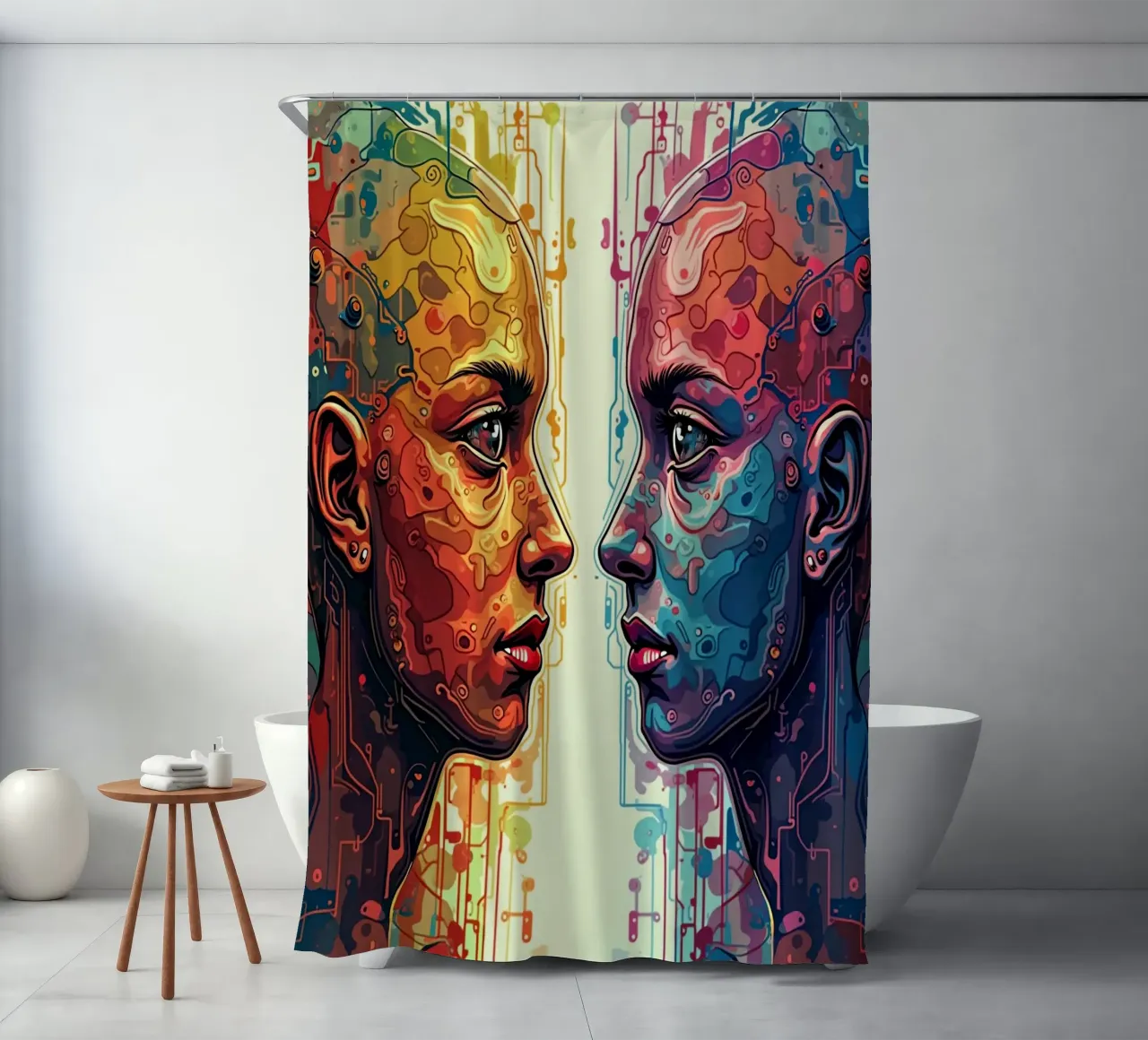 Immagine_specchio_colorata_4 tenda da doccia da AI-Portraits by LK