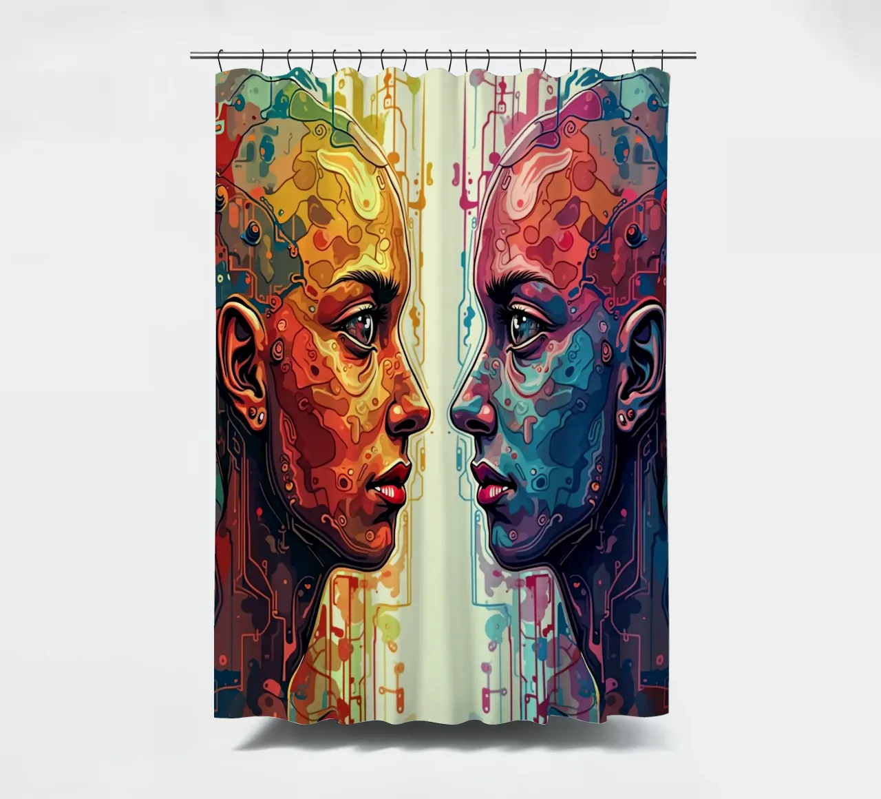Immagine_specchio_colorata_4 tenda da doccia da AI-Portraits by LK