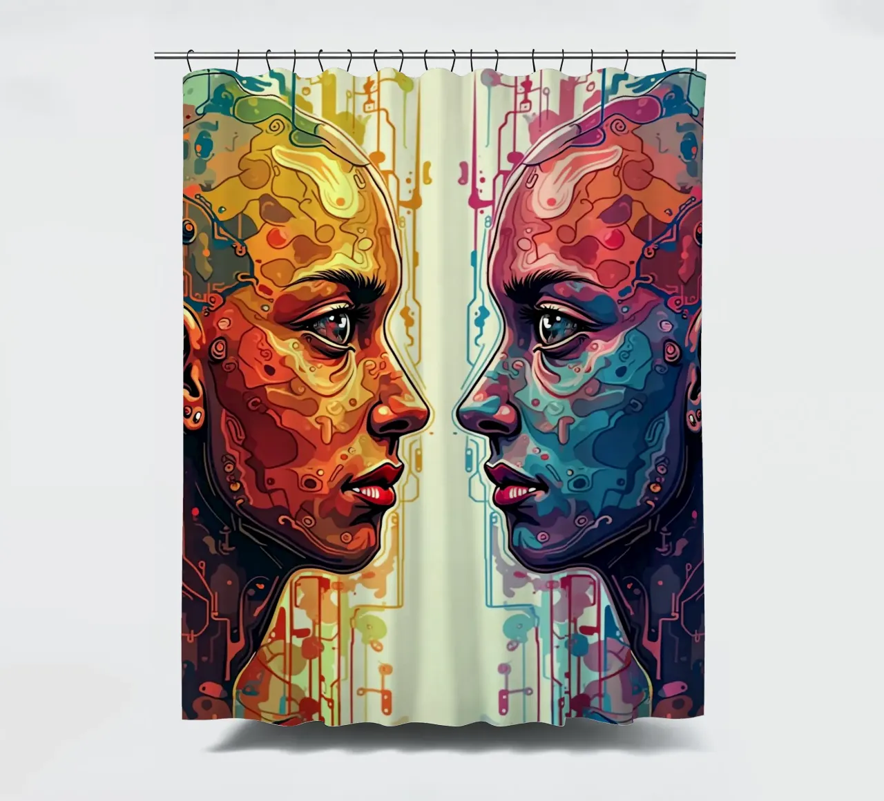 Immagine_specchio_colorata_4 tenda da doccia da AI-Portraits by LK
