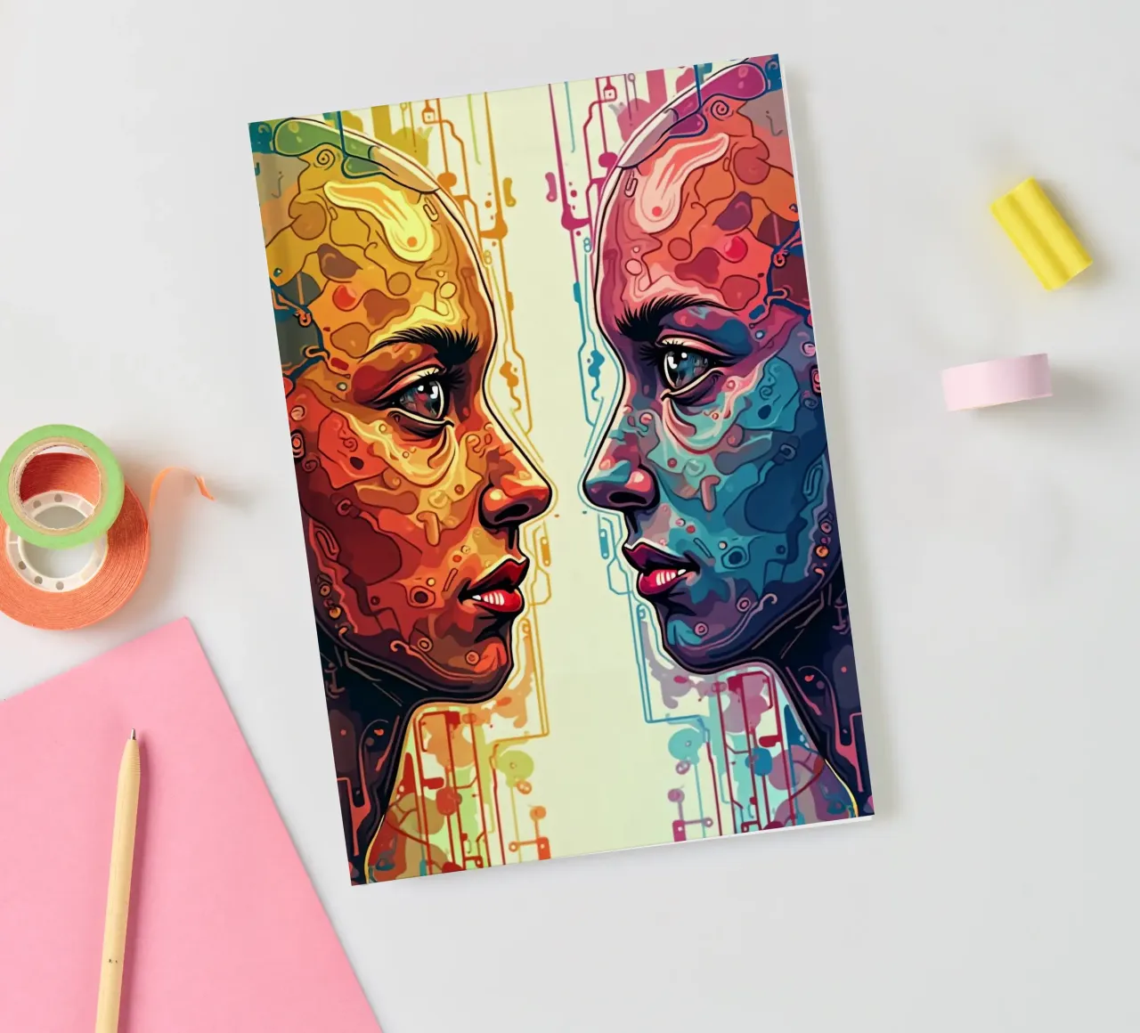 Mirror_image_colourful_4 notebook by AI-Portraits by LK