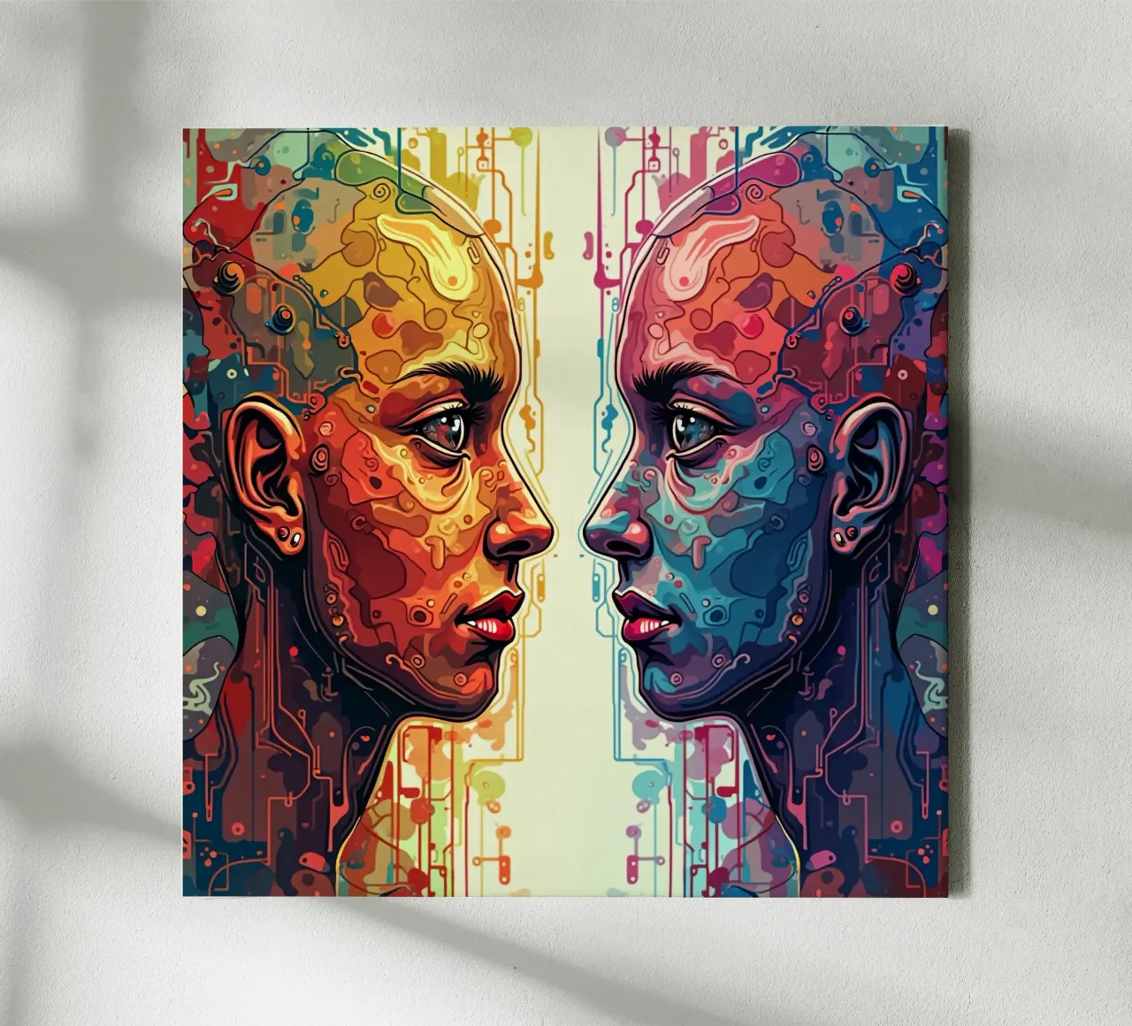 Mirror_image_colourful_4 canvas by AI-Portraits by LK