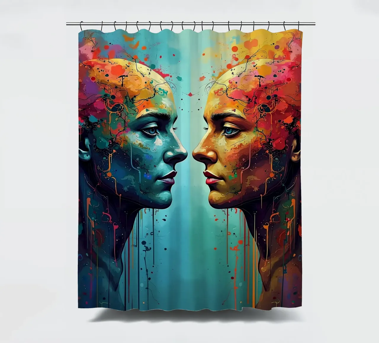 Immagine_specchio_colorata_5 tenda da doccia da AI-Portraits by LK